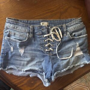 Billabong Lace-Up Denim Shorts